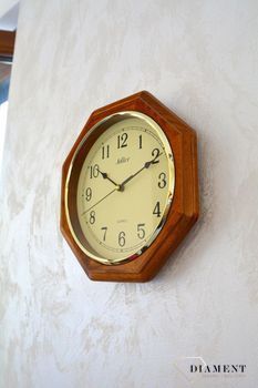 Zegar ścienny drewniany, dębowy Adler 21023D (2).JPG
