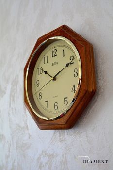 Zegar ścienny drewniany, dębowy Adler 21023D (7).JPG