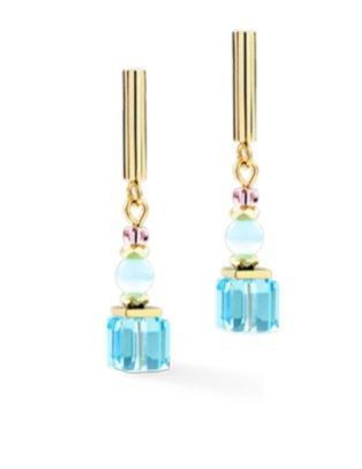 Kolczyki damskie Coeur de Lion Cube Aura 210421-1576 – złote, multikolor z hematytem.jpg