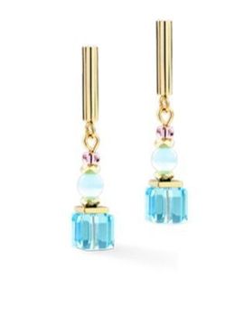 Kolczyki damskie Coeur de Lion Cube Aura 210421-1576 – złote, multikolor z hematytem.jpg