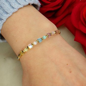 Bransoletka Coeur de Lion Cube Aura 210430-1576 złota – hematyt, kryształy Swarovski® (1).jpg