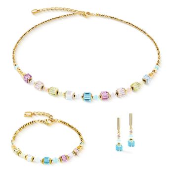 Bransoletka damska Coeur de Lion Cube Aura 2104301576 – złota, multikolor z hematytem (1).jpg