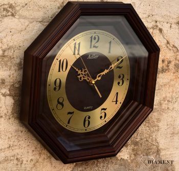 Zegar ścienny marki Adler 21087W zegar drewniany.JPG