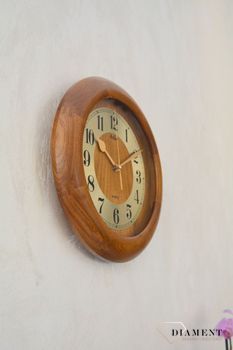 Zegar ścienny drewniany dębowy 21090D ✓Zegary ścienne✓Zegary na ścianę  ✓ Drewniany zegar (4).JPG