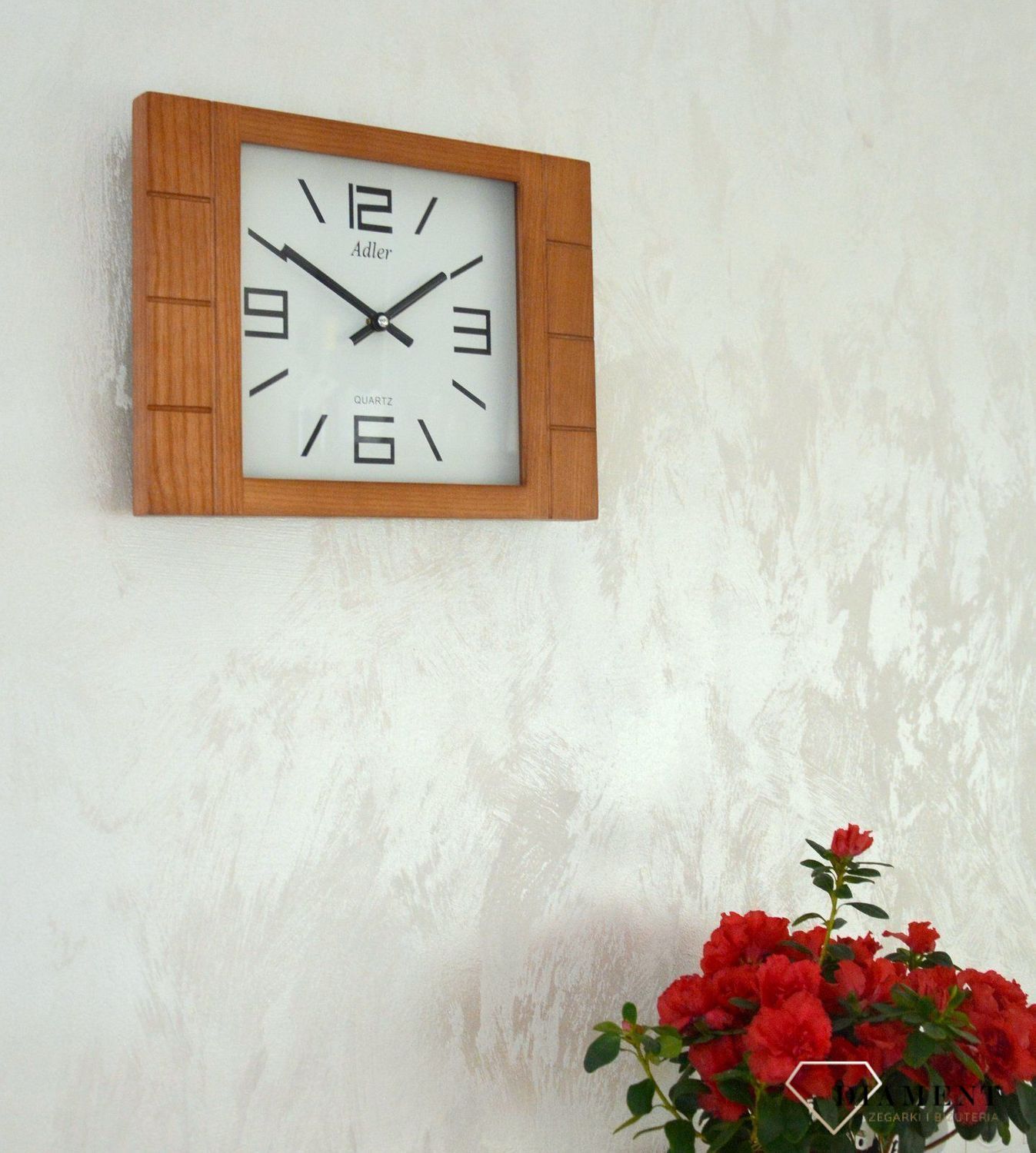 Zegar ścienny drewniany Adler 21129D to zegar na ścianę drewniany dębowy ✓Zegary ścienne✓ Drewniany zegar (2).JPG