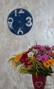 Zegar na ścianę drewniany niebieski Adler 21155 z kategorii zegarów Ściennych drewnianych do salonu. To idealny pomysł na rocznicę ślubu. Zegary ścienne drewniane. Zegar ścienny do salonu w kolorze niebieskim ( (6).JPG