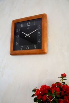 Zegar ścienny drewniany dębowy 21178D z czarnym szkłem ✓Zegary ścienne✓Zegary na ścianę  ✓ Drewniany zegar✓  Autoryzowany sklep (1).JPG