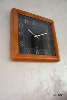 Zegar ścienny drewniany dębowy 21178D z czarnym szkłem ✓Zegary ścienne✓Zegary na ścianę  ✓ Drewniany zegar✓  Autoryzowany sklep (2).JPG