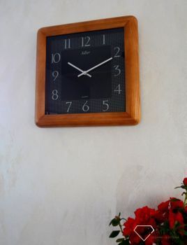 Zegar ścienny drewniany dębowy 21178D z czarnym szkłem ✓Zegary ścienne✓Zegary na ścianę  ✓ Drewniany zegar✓  Autoryzowany sklep (5).JPG