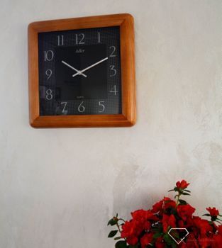 Zegar ścienny drewniany dębowy 21178D z czarnym szkłem ✓Zegary ścienne✓Zegary na ścianę  ✓ Drewniany zegar✓  Autoryzowany sklep (6).JPG