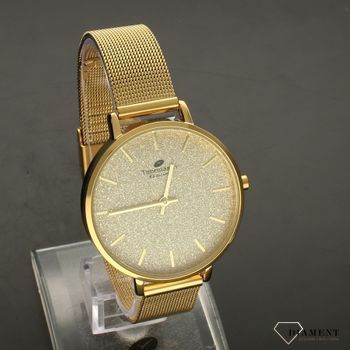 Zegarek damski na złotej bransolecie TIMEMASTER 212-3. Zegarek damski złoty. Zegarek damski. Zegarek damski Timemaster. Zegarek damski brokatowa tarcza. Zegarek dla każdej kobiety.  (3).jpg