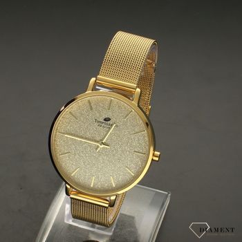 Zegarek damski na złotej bransolecie TIMEMASTER 212-3. Zegarek damski złoty. Zegarek damski. Zegarek damski Timemaster. Zegarek damski brokatowa tarcza. Zegarek dla każdej kobiety.  (4).jpg