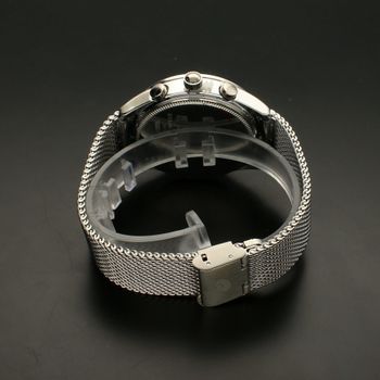 Zegarek męski na srebrnej bransolecie TIMEMASTER 213-10.Masywny męski zegarek z multidatą na srebrnej tarczy, na tarczy są srebr (3).jpg