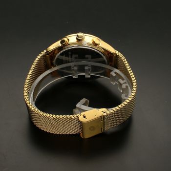Zegarek męski na złotej bransolecie TIMEMASTER 213-11. Masywny męski zegarek z multidatą na srebrnej tarczy, na tarczy są złote  (2).jpg