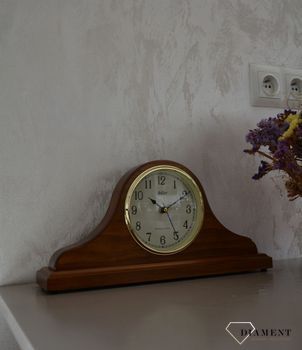Zegar kominkowy drewniany Adler dąb 22012D ⏰ Zegar kominkowy wykonany z drewna w kolorze dębu ⏰ Tarcza zegara w kolorze jasnym z ciemnymi, czarnymi cyframi arabskimi ⏰ (14).JPG