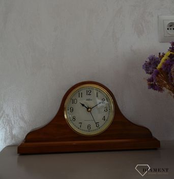 Zegar kominkowy drewniany Adler dąb 22012D ⏰ Zegar kominkowy wykonany z drewna w kolorze dębu ⏰ Tarcza zegara w kolorze jasnym z ciemnymi, czarnymi cyframi arabskimi ⏰ (7).JPG