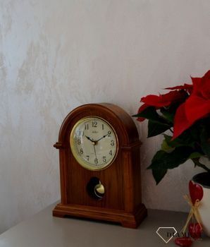 Zegar kominkowy drewniany Adler 22019D. Zegar kominkowy drewniany wykonany z wytrzymałego materiału w kolorze dębu, jasny brąz. zegar na kominek dębowy (6).JPG