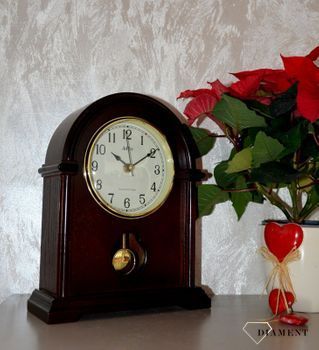 Zegar kominkowy drewniany Adler wenge 22019W Zegar kominkowy drewniany wykonany z wytrzymałego materiału w kolorze wenge,  (1).JPG