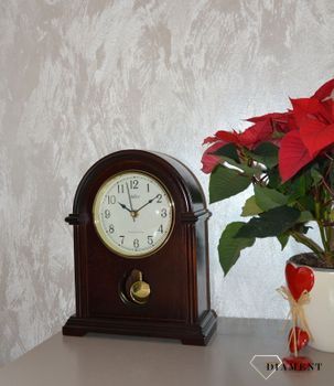 Zegar kominkowy drewniany Adler wenge 22019W Zegar kominkowy drewniany wykonany z wytrzymałego materiału w kolorze wenge,  (3).JPG