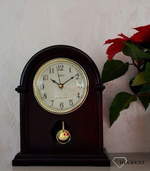 Zegar kominkowy drewniany Adler wenge 22019W Zegar kominkowy drewniany wykonany z wytrzymałego materiału w kolorze wenge,  (5).JPG