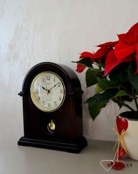 Zegar kominkowy drewniany Adler wenge 22019W Zegar kominkowy drewniany wykonany z wytrzymałego materiału w kolorze wenge,  (6).JPG