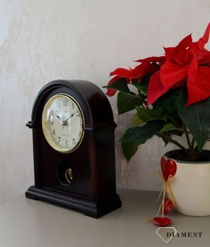 Zegar kominkowy drewniany Adler wenge 22019W Zegar kominkowy drewniany wykonany z wytrzymałego materiału w kolorze wenge,  (7).JPG