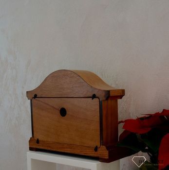 Zegar kominkowy drewniany dębowy 22093D to stylowy zegar z drewna na kominek ✓ Zegar kominkowy drewniany ✓ Zegar na kominek (1).JPG