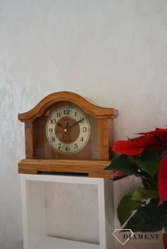 Zegar kominkowy drewniany dębowy 22093D to stylowy zegar z drewna na kominek ✓ Zegar kominkowy drewniany ✓ Zegar na kominek (2).JPG