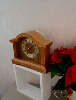 Zegar kominkowy drewniany dębowy 22093D to stylowy zegar z drewna na kominek ✓ Zegar kominkowy drewniany ✓ Zegar na kominek (5).JPG