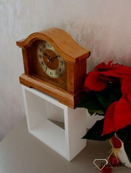 Zegar kominkowy drewniany dębowy 22093D to stylowy zegar z drewna na kominek ✓ Zegar kominkowy drewniany ✓ Zegar na kominek (6).JPG