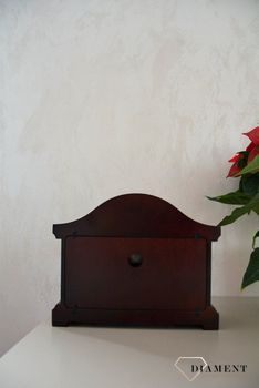 Zegar kominkowy w kolorze ciemnego orzecha 22093W ✓ Zegar kominkowy drewniany ✓ Zegar na kominek✓  Zegary kominkowe (1).JPG