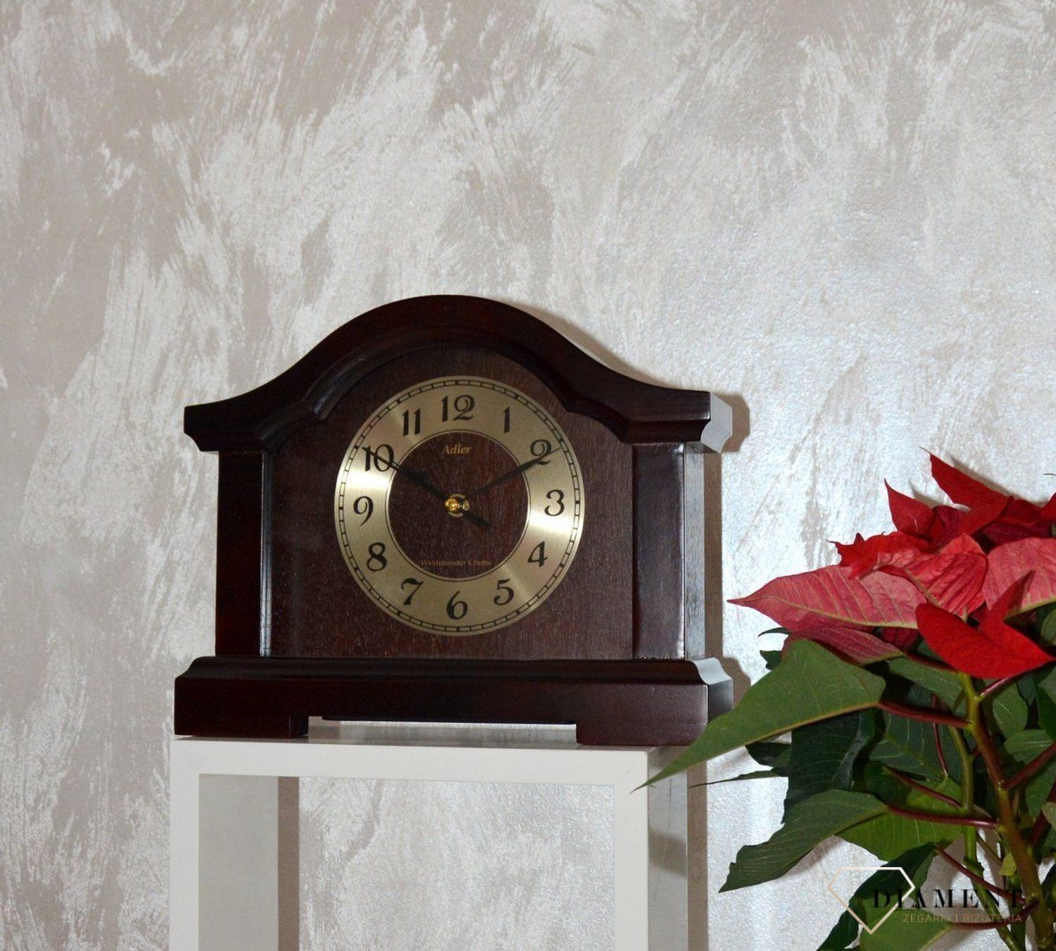 Zegar kominkowy w kolorze ciemnego orzecha 22093W ✓ Zegar kominkowy drewniany ✓ Zegar na kominek✓  Zegary kominkowe (3).JPG