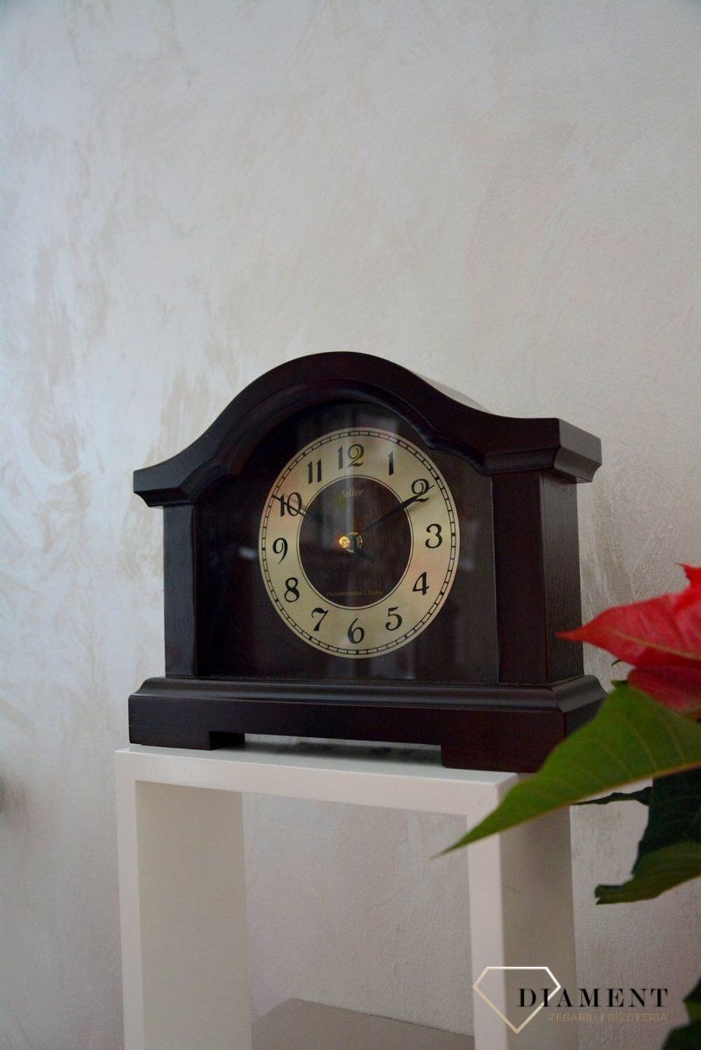 Zegar kominkowy w kolorze ciemnego orzecha 22093W ✓ Zegar kominkowy drewniany ✓ Zegar na kominek✓  Zegary kominkowe (3).JPG