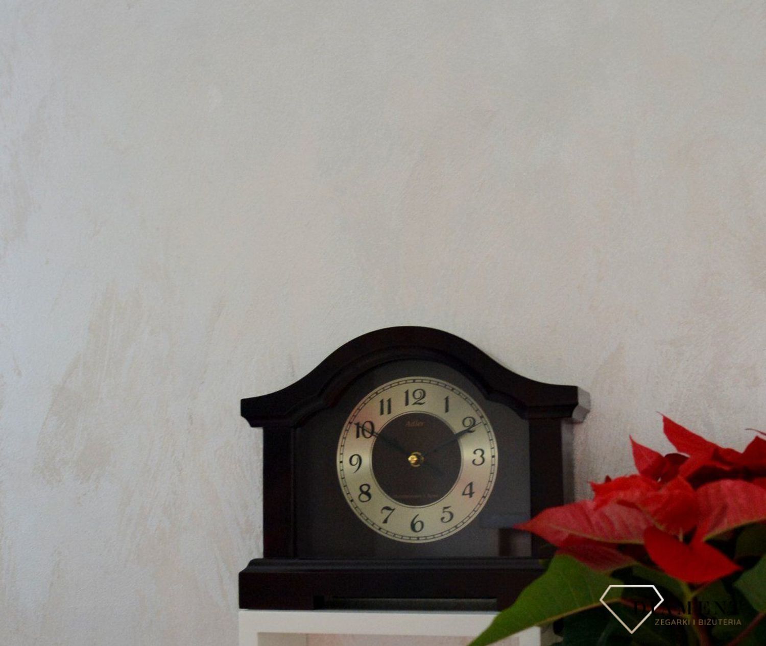 Zegar kominkowy w kolorze ciemnego orzecha 22093W ✓ Zegar kominkowy drewniany ✓ Zegar na kominek✓  Zegary kominkowe (3).JPG