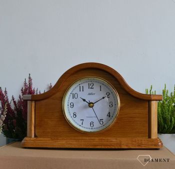 Zegar kominkowy drewniany Adler 22129D w kolorze dębowym z czytelną tarczą ⏰ Zegary kominkowe ✓ zegary drewniane✓ wymarzony prezent  (5).JPG