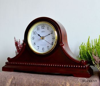 Zegar kominkowy drewniany Adler 22130W w kolorze ciemnego brązu z czytelną tarczą i ozdobnym ornamentem ⏰ Zegary kominkowe ✓ zegary drewniane (3).JPG