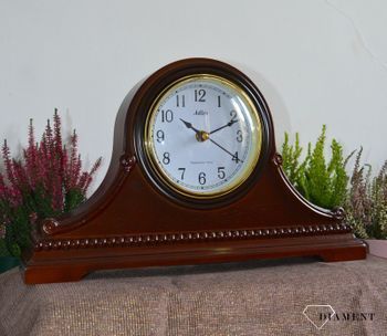 Zegar kominkowy drewniany Adler 22130W w kolorze ciemnego brązu z czytelną tarczą i ozdobnym ornamentem ⏰ Zegary kominkowe ✓ zegary drewniane (4).JPG