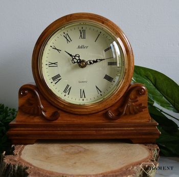 Zegar kominkowy drewniany dębowy Adler 22131D w kolorze dębowym z czytelną tarczą z kolorze kremowym ⏰ Zegary kominkowe ✓ Prezent na rocznicę (1).JPG