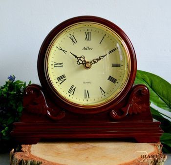 Zegar kominkowy drewniany wenge Adler 22131W w kolorze wenge z czytelną tarczą z kolorze kremowym ⏰ Zegary kominkowe ✓ Prezent na rocznicę (10).JPG