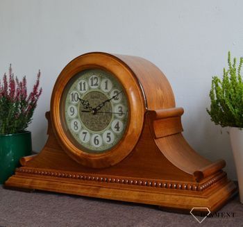 Duży zegar kominkowy drewniany Adler 22136D w kolorze dębowym z czytelną tarczą z kolorze złota⏰ Zegary kominkowe ✓ Zegar z melodią ✓ zegary drewniane✓ wymarzony prezent (3).JPG
