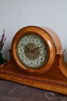 Duży zegar kominkowy drewniany Adler 22136D w kolorze dębowym z czytelną tarczą z kolorze złota⏰ Zegary kominkowe ✓ Zegar z melodią ✓ zegary drewniane✓ wymarzony prezent (4).JPG