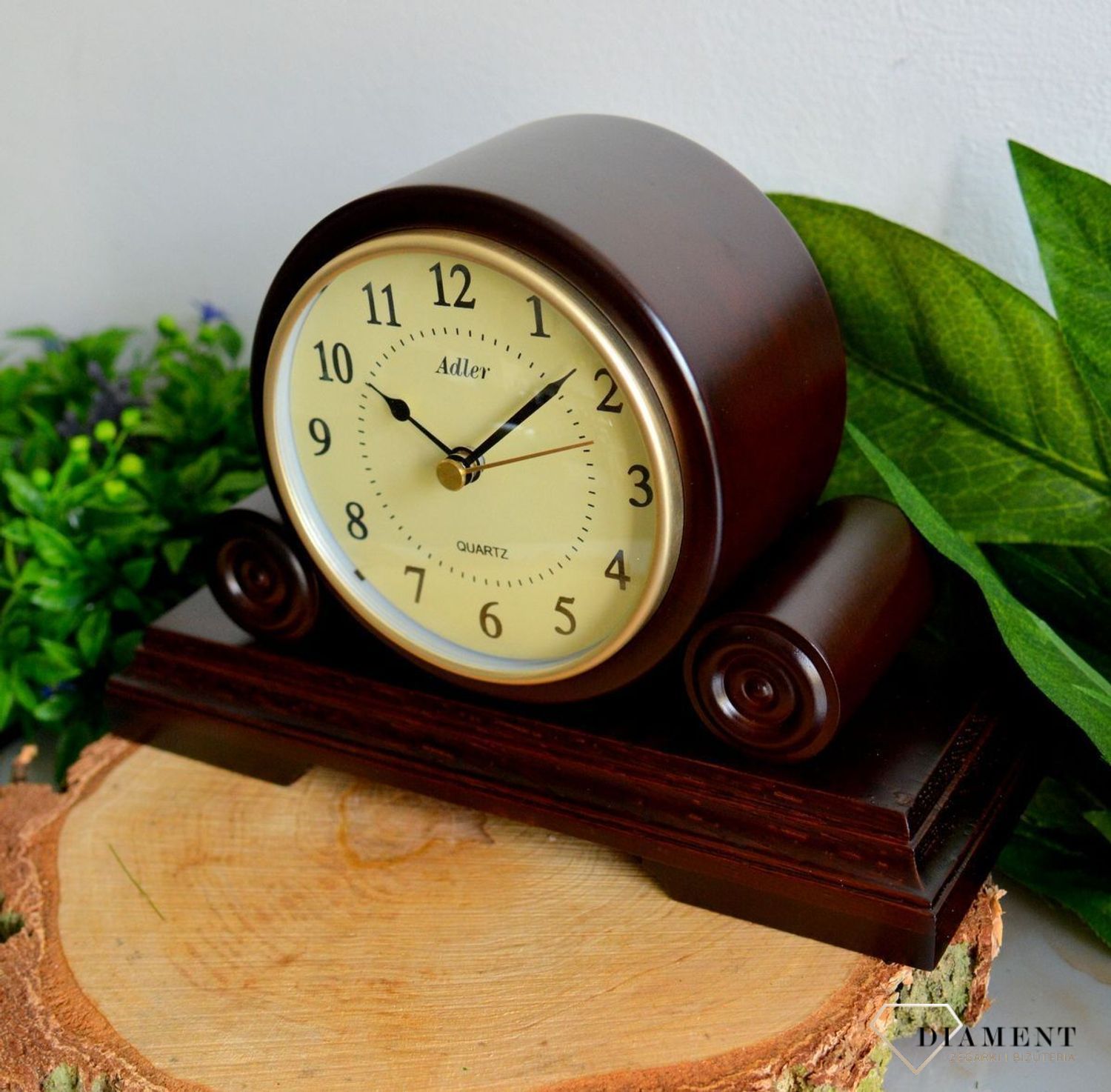 Zegar kominkowy drewniany wenge Adler 22140W w kolorze wenge z czytelną tarczą z kolorze kremowym ⏰ Zegary kominkowe (2).JPG