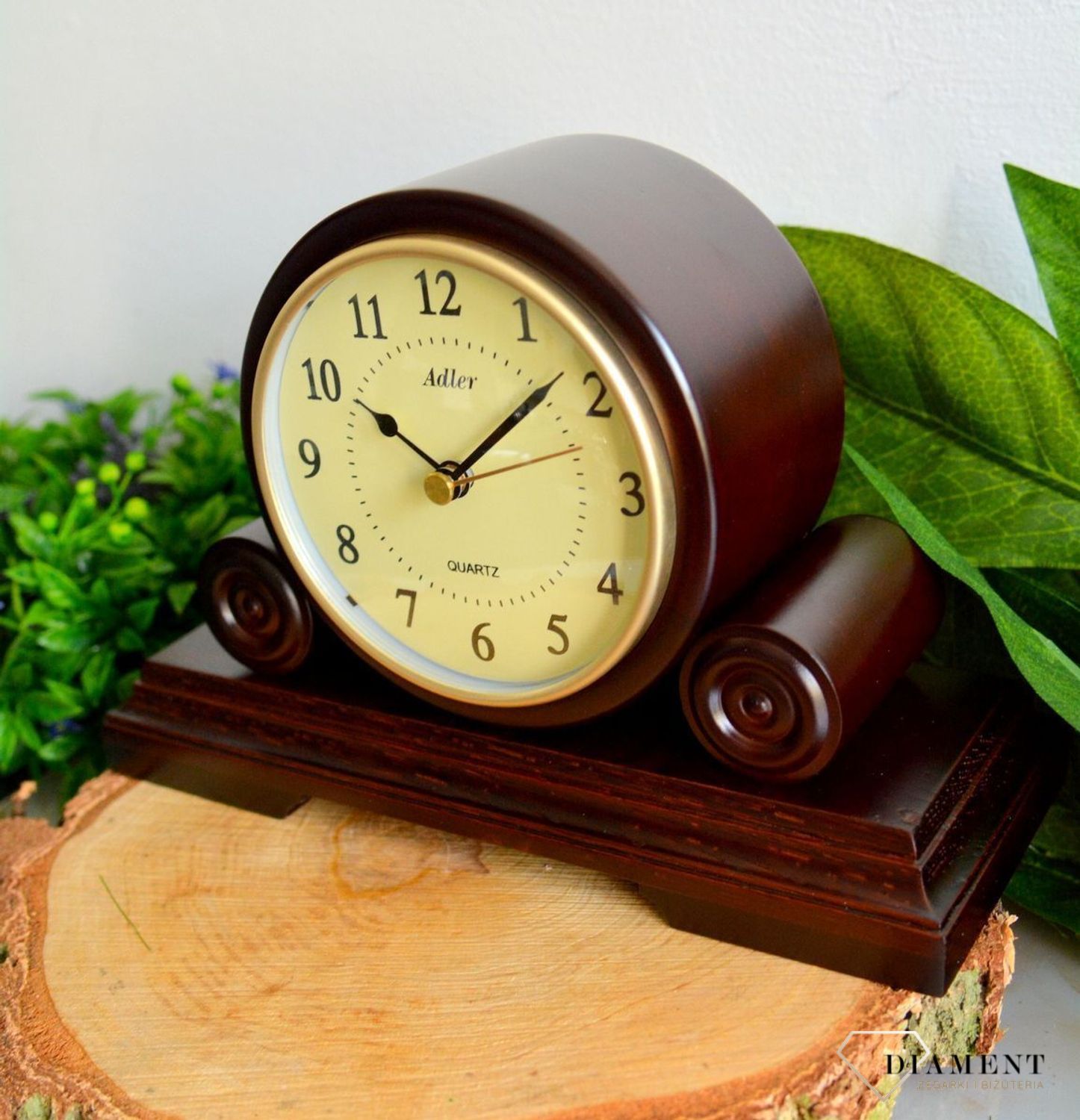 Zegar kominkowy drewniany wenge Adler 22140W w kolorze wenge z czytelną tarczą z kolorze kremowym ⏰ Zegary kominkowe (2).JPG