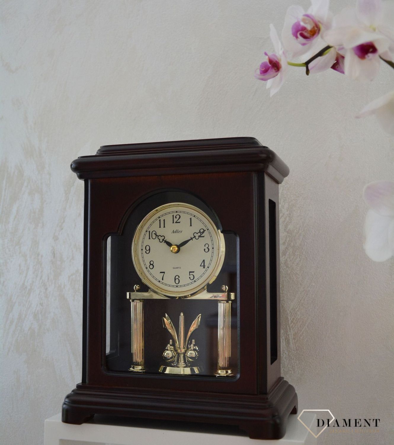 Zegar kominkowy drewniany Adler 22141W (5).JPG