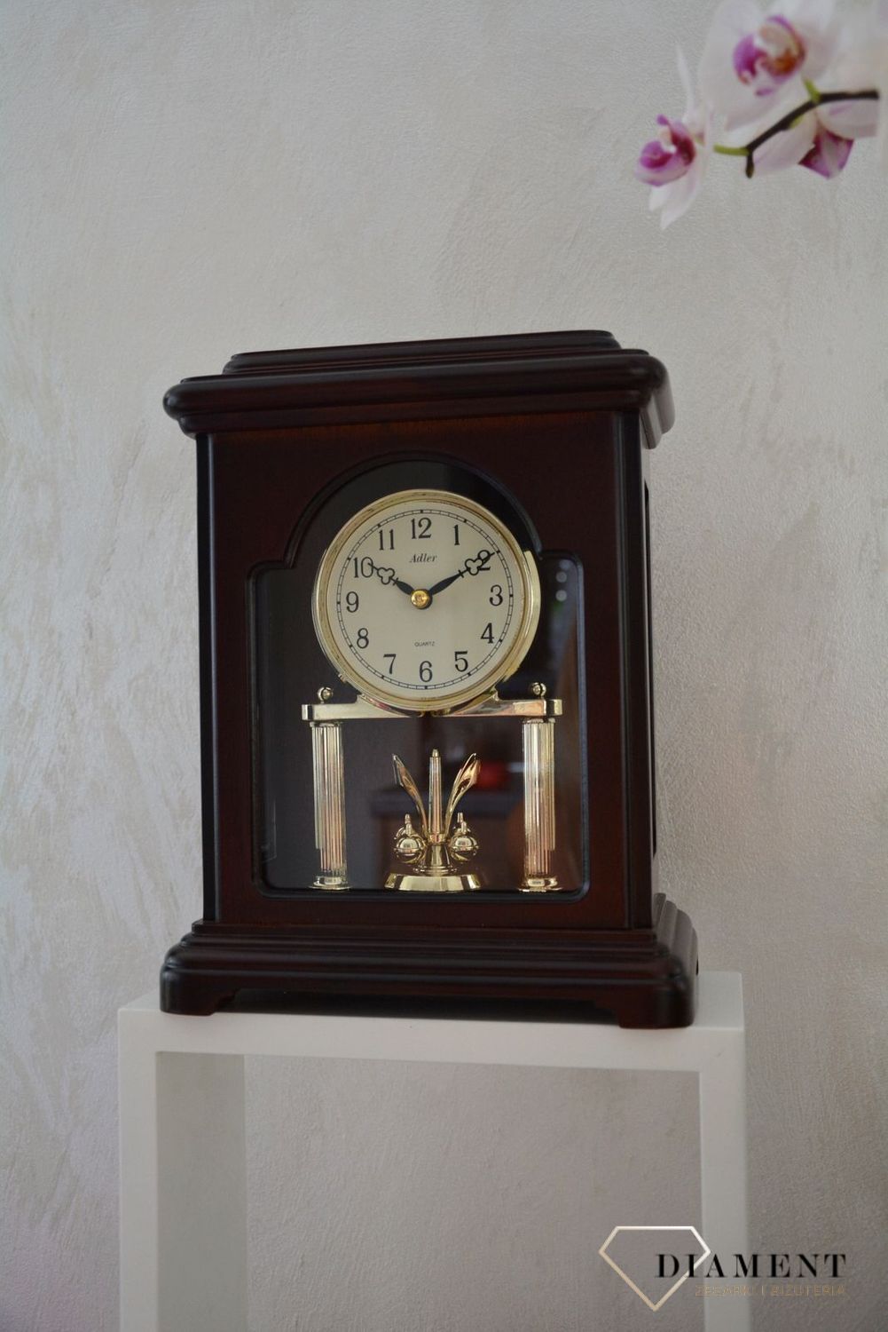 Zegar kominkowy drewniany Adler 22141W (5).JPG