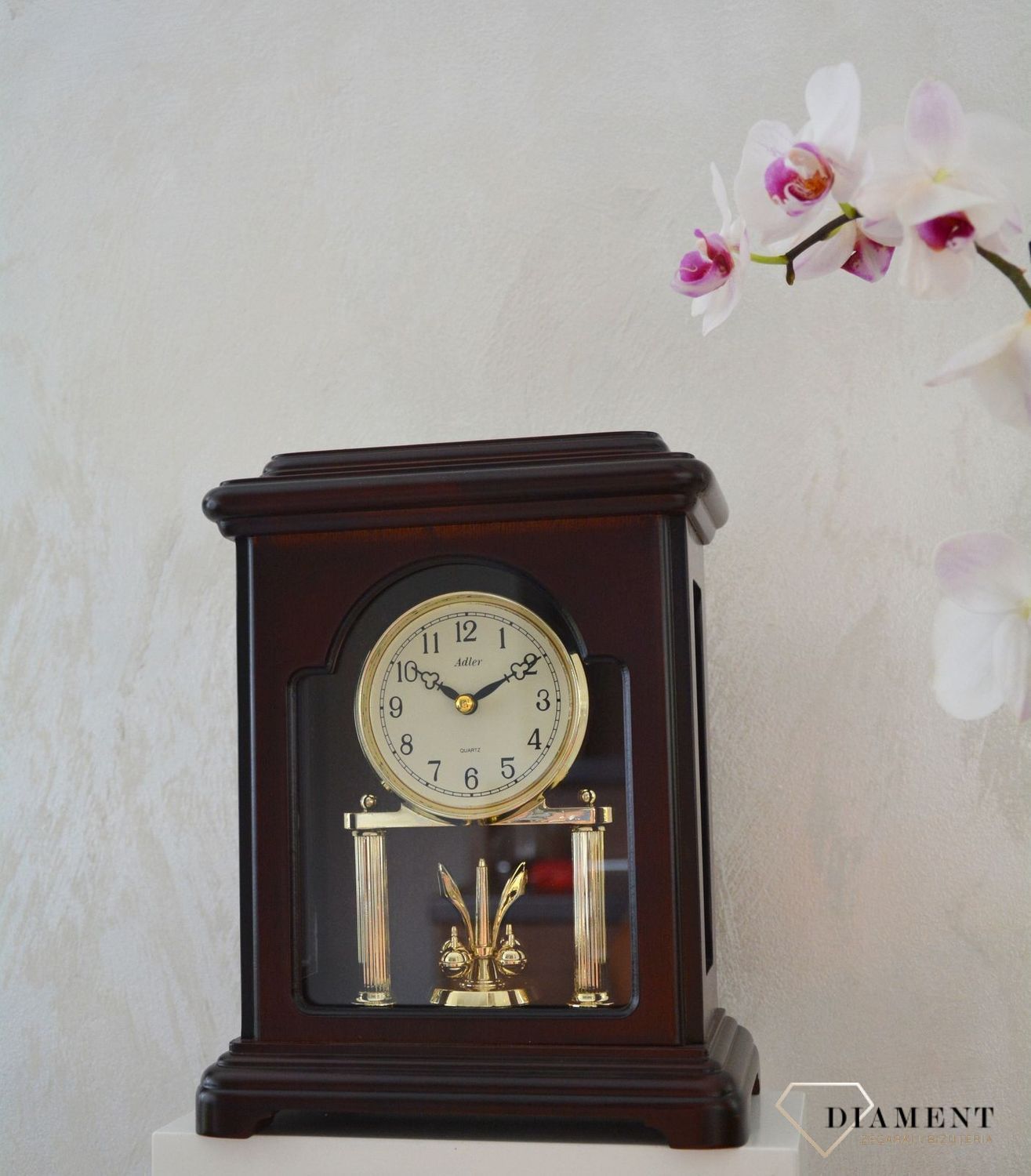 Zegar kominkowy drewniany Adler 22141W (5).JPG