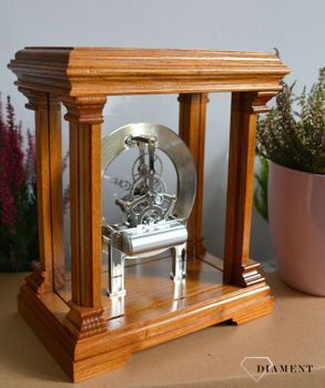 Zegar kominkowy drewniany Adler 22145D w kolorze dębu z odsłoniętym mechanizmem ✓ Zegar szkieletowy ✓ Prezent na rocznicę ślubu ✓ Zegary kominkowe  (1).JPG