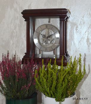 Zegar kominkowy drewniany Adler 22145W w kolorze venge z odsłoniętym mechanizmem ✓ Zegary szkieletowe ✓ Zegary kominkowe ✓ zegary drewniane (2).JPG