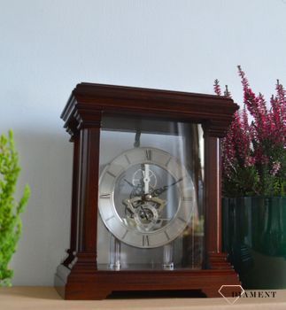 Zegar kominkowy drewniany Adler 22145W w kolorze venge z odsłoniętym mechanizmem ✓ Zegary szkieletowe ✓ Zegary kominkowe ✓ zegary drewniane (7).JPG
