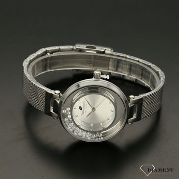 Zegarek damski TIMEMASTER 226-1A srebrny z kryształami.  Zegarek damski z pięknymi, mieniącymi się kryształami. Zegarek damski w kolorze srebrnym. Tarcza zegarka ozdobiona błyszczącą cyrkonią. Zegarek damski (2).jpg